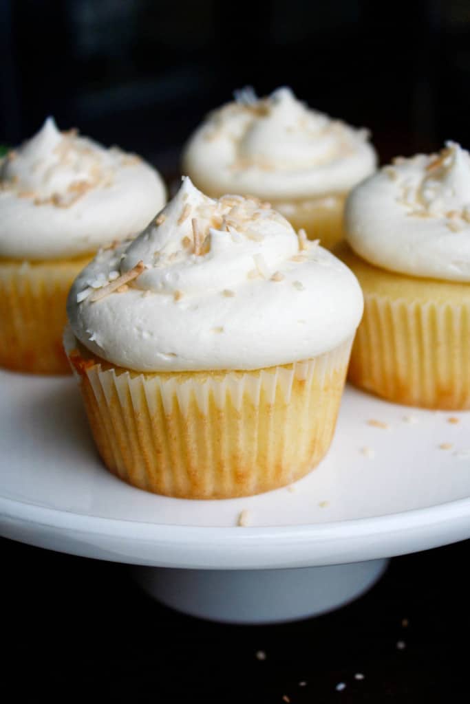 Close up of a cupcake.