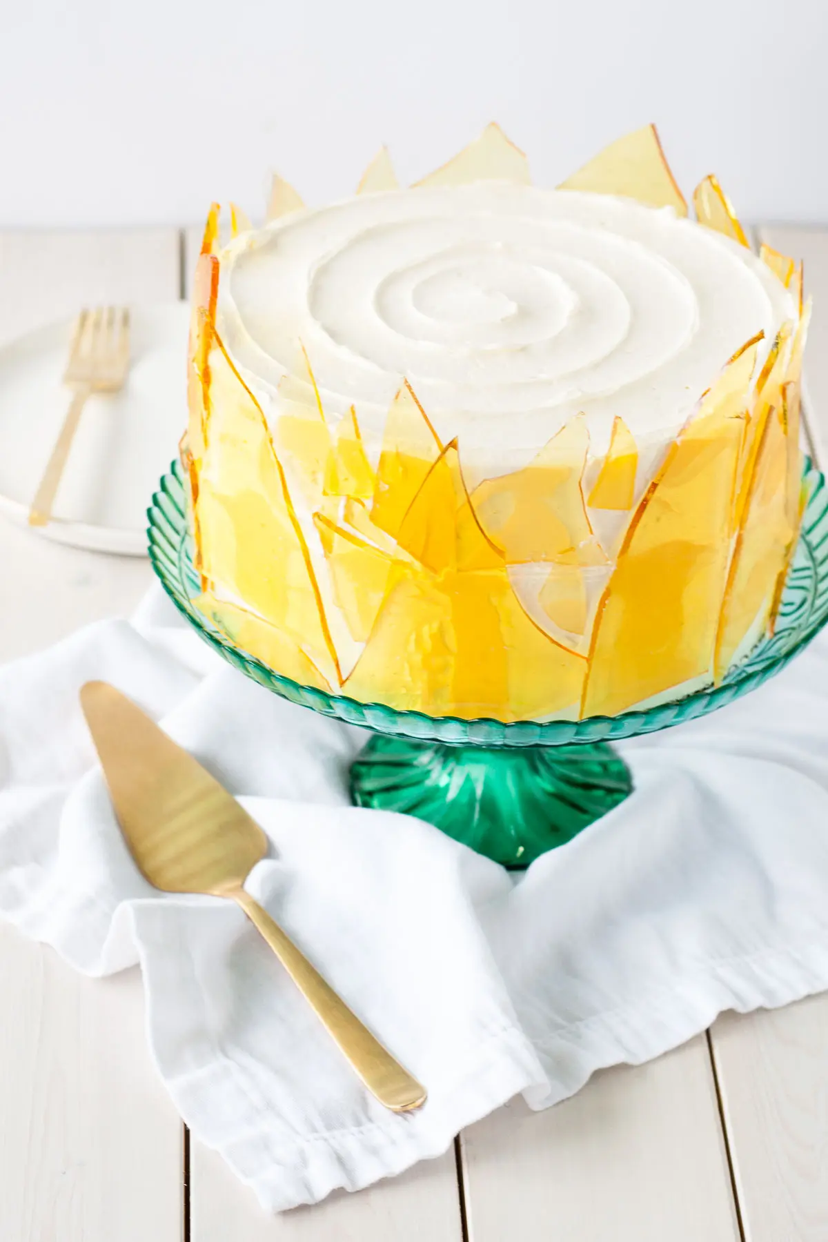 Angled shot of the cake.