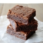 Stack of brownies.