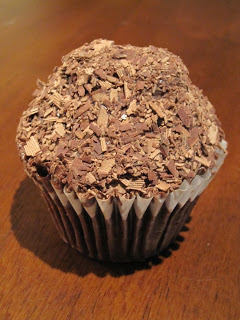 Close up of a cupcake.