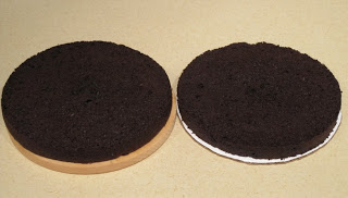 Unfrosted cake layers.