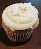 Close up of a cupcake.