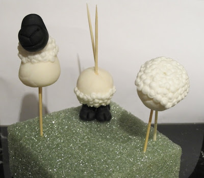 Fondant sheep in progress.