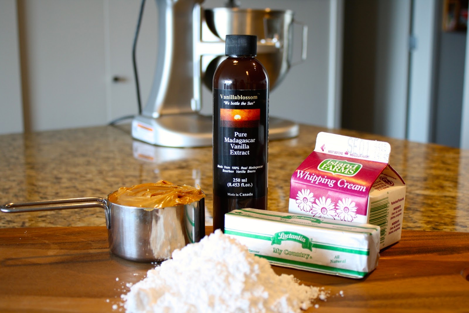 Ingredients to make the peanut butter frosting.