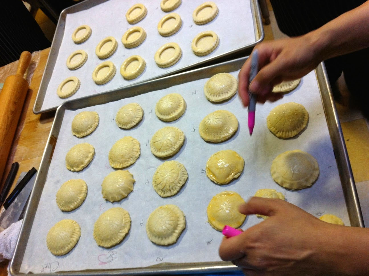 Various baked goods in the pastry kitchen.