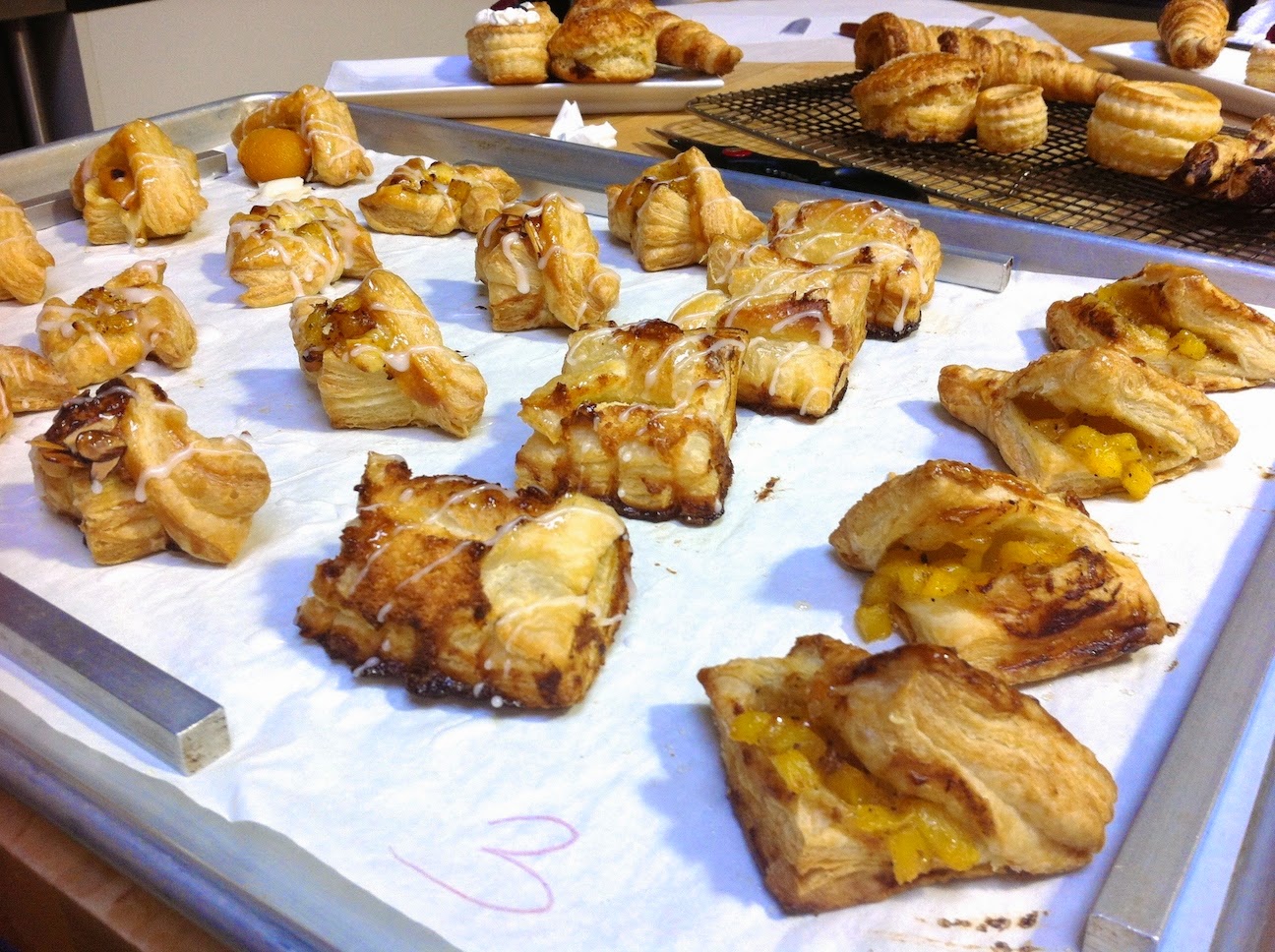 Various baked goods in the pastry kitchen.