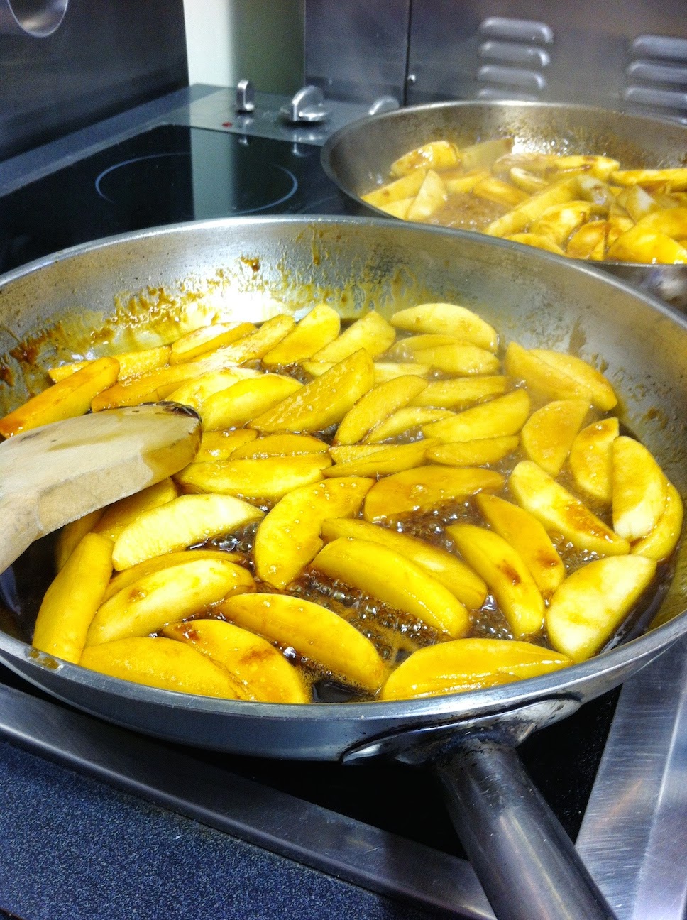 A pan filled with food