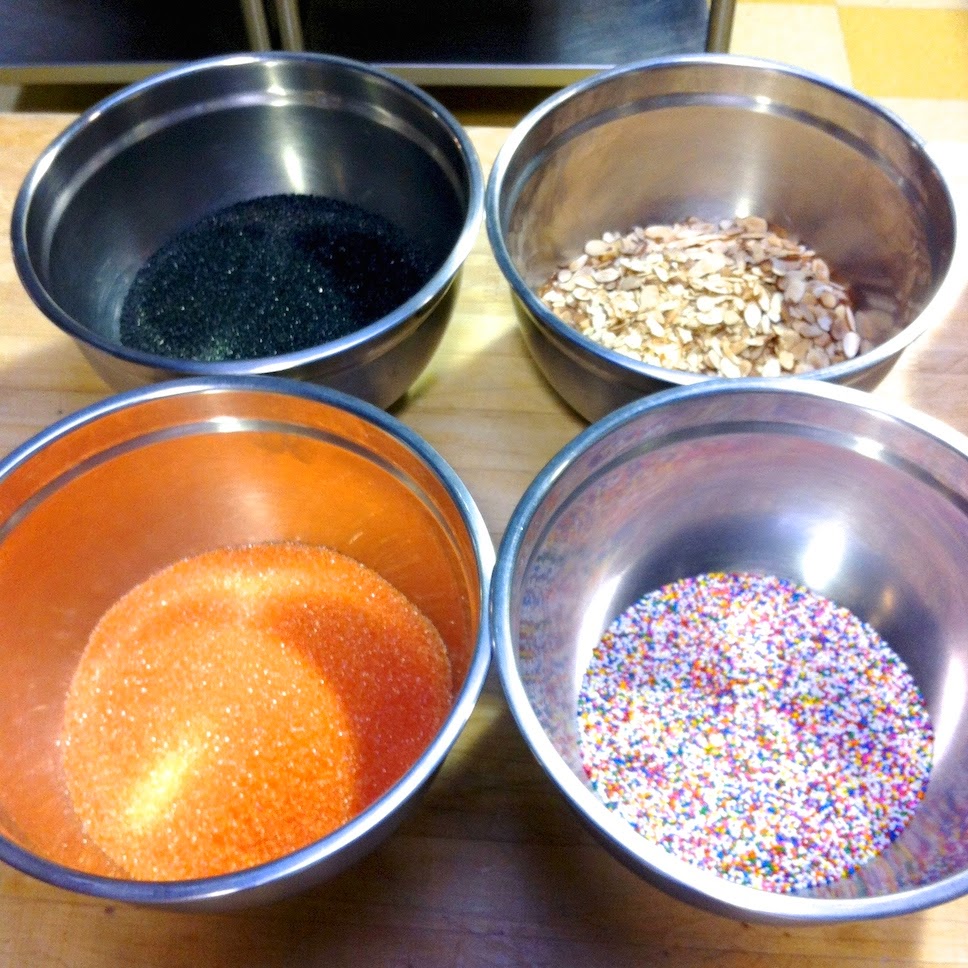 Scenes from a pastry kitchen.