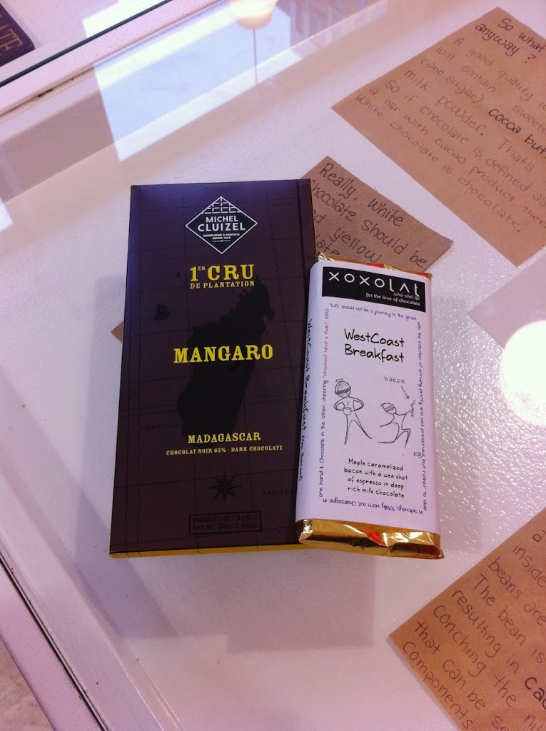 Chocolate bars on a table