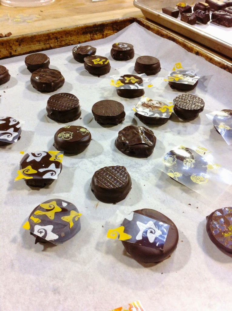 Scenes from a pastry kitchen.