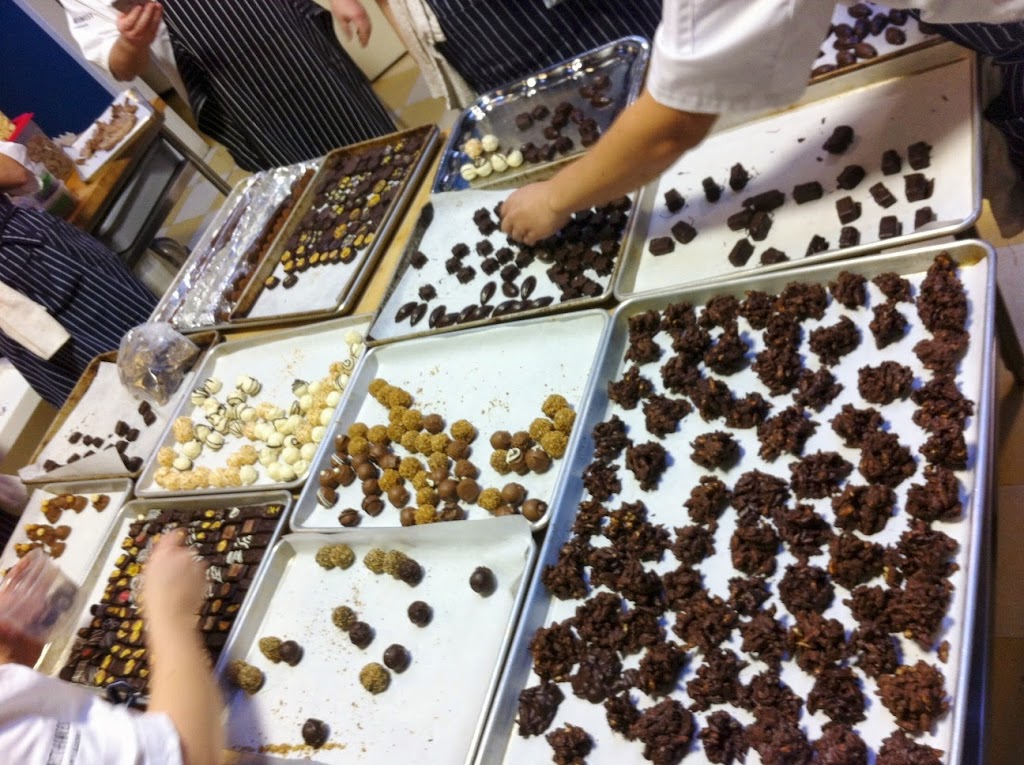 Scenes from a pastry kitchen.