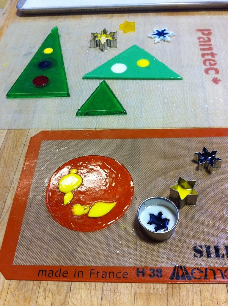 Scenes from a pastry kitchen.