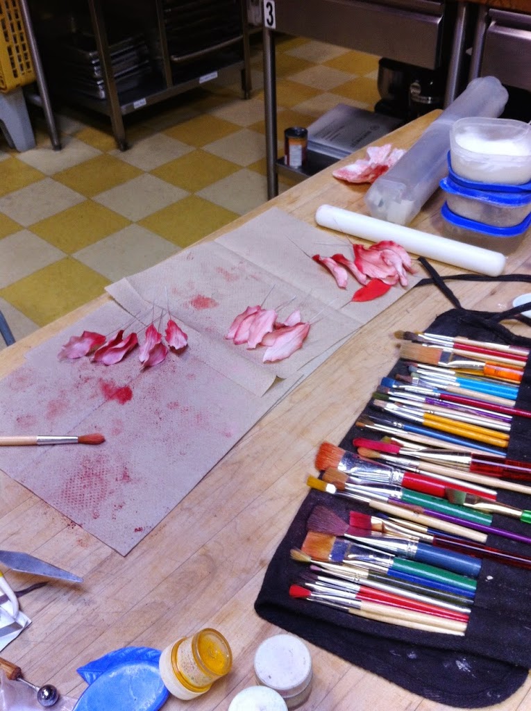 Scenes from a pastry kitchen.