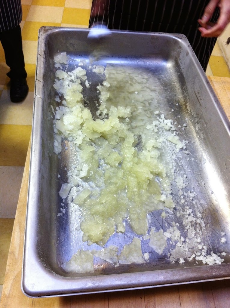 Scenes from a pastry kitchen.