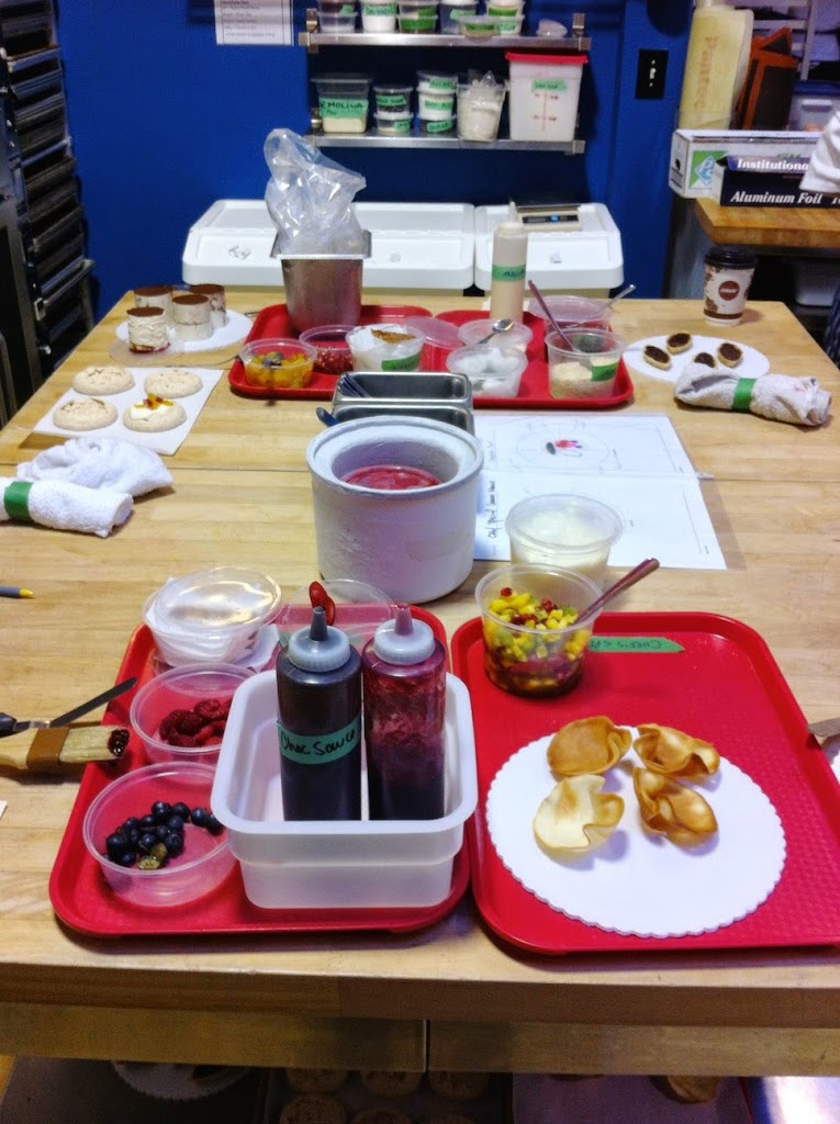 Scenes from a pastry kitchen.