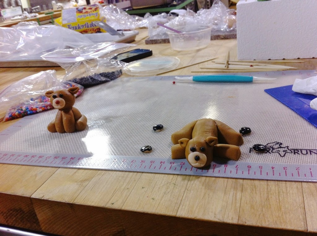 Scenes from a pastry kitchen.