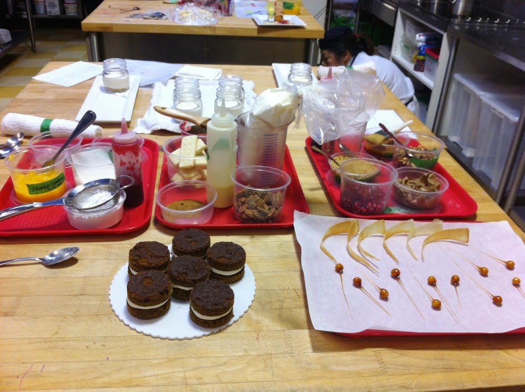 Scenes from a pastry kitchen.